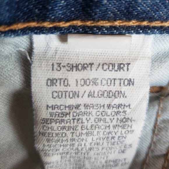 Y2K DKNY JEANS Sz 13 Short Court Dark Cotton Dark Wash 34x29 Denim Boot Cut Jean - Picture 5 of 14